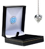Halskette mit Herz-Anhänger für Tierhalter, Gravur „All my children have PAWS“, versilbert, mit Geschenkverpackung